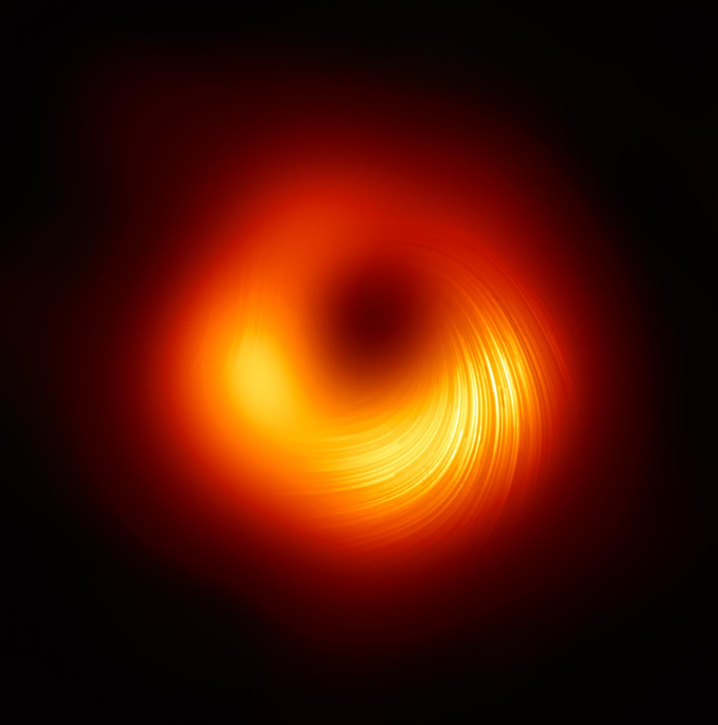 Picture shows signs of magnetic fields at the edge of a black hole.