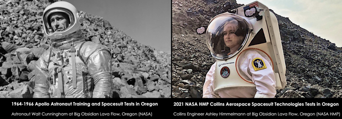 Moon and Mars spacesuits being tested in Oregon.