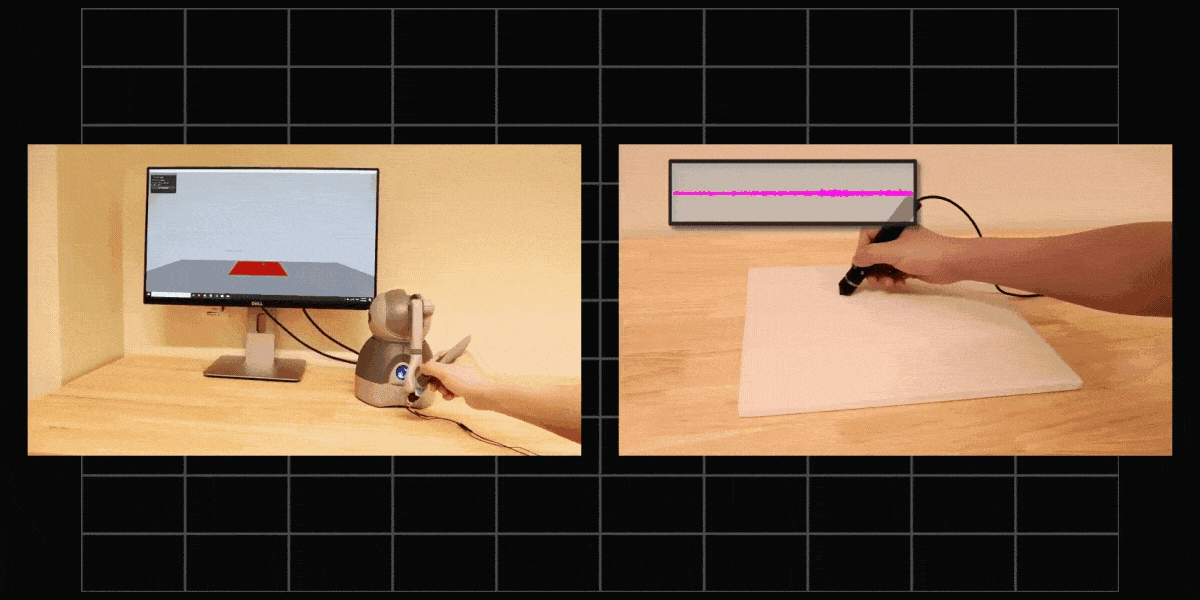 Haptics device creates realistic virtual textures.