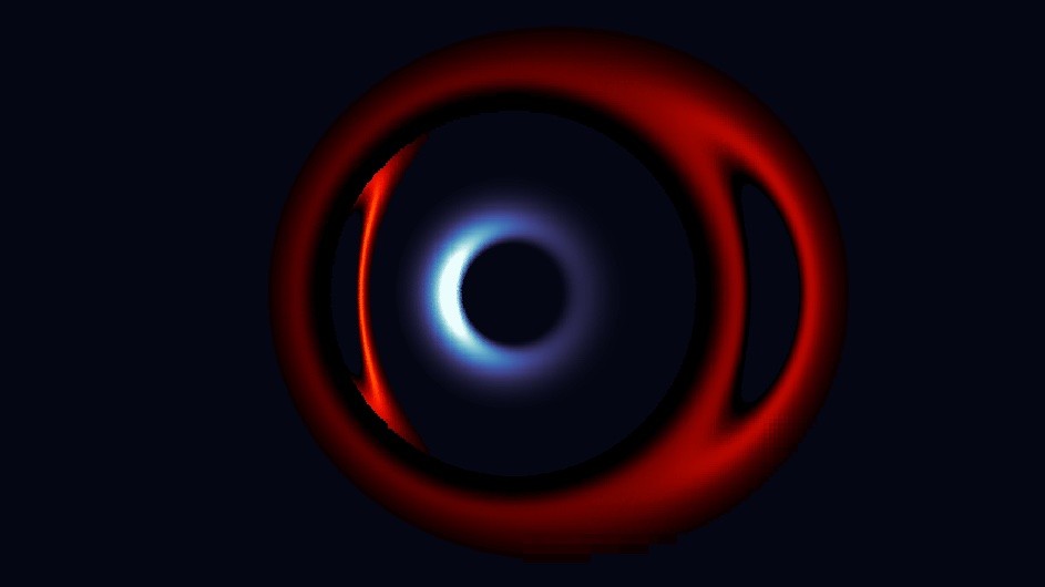 In a pair of merging supermassive black holes, a new method for measuring the void.