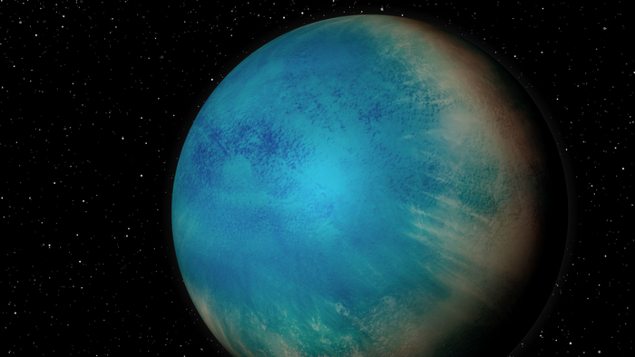 An extrasolar world covered in water?