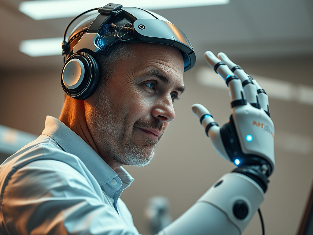 Paralyzed man moves robotic arm with his thoughts