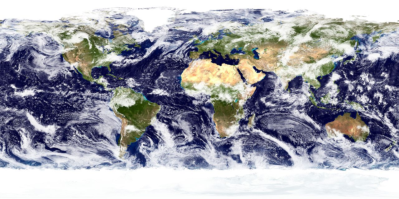 The Big Picture: Earth in Full Color – Satellite Mosaic of Oceans, Clouds \u0026  Sea Ice. – Scientific Inquirer, image size:1280x640