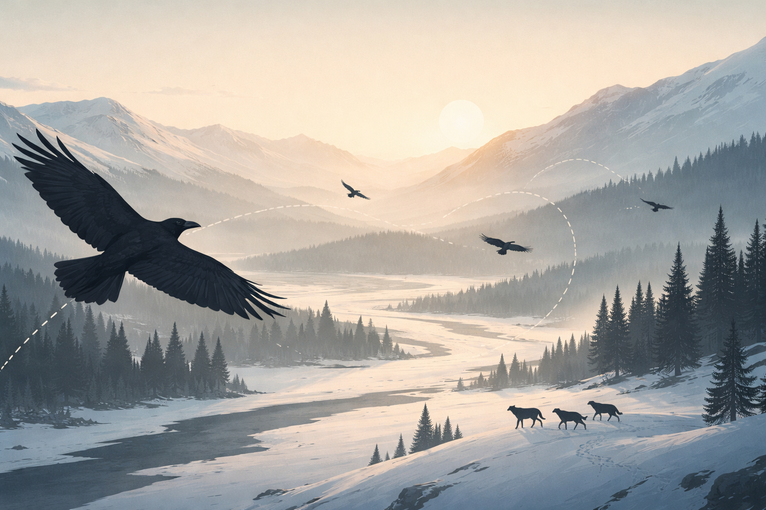 Wolves kill—and ravens remember where