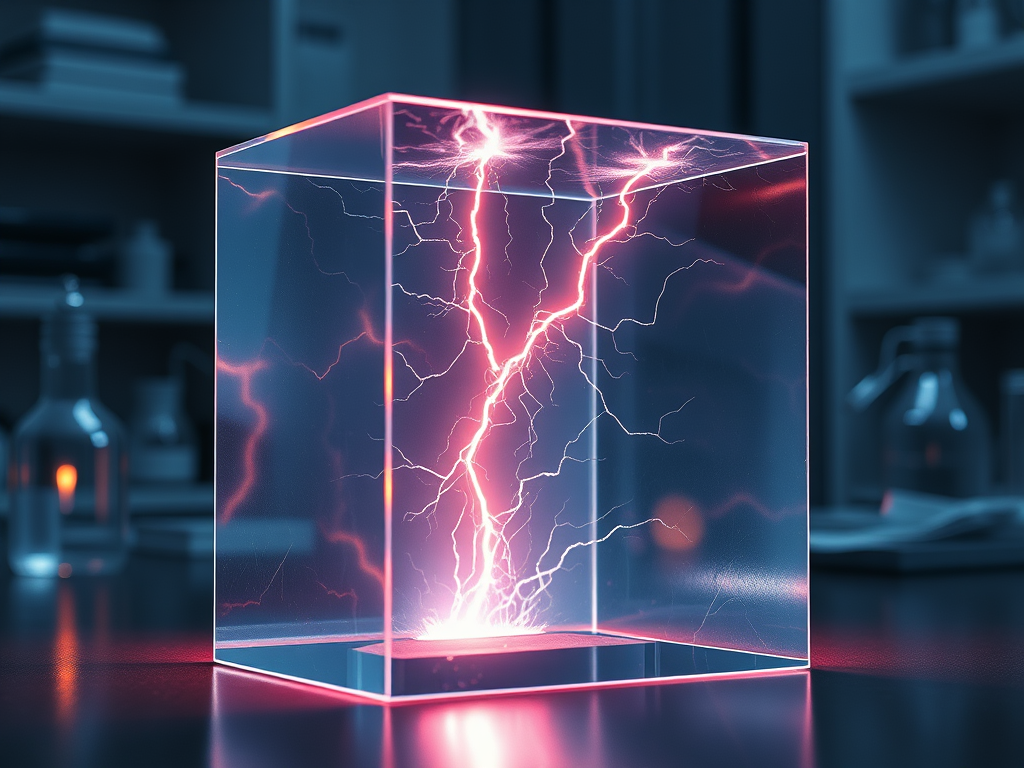 Making mini-lightning in a block of plastic