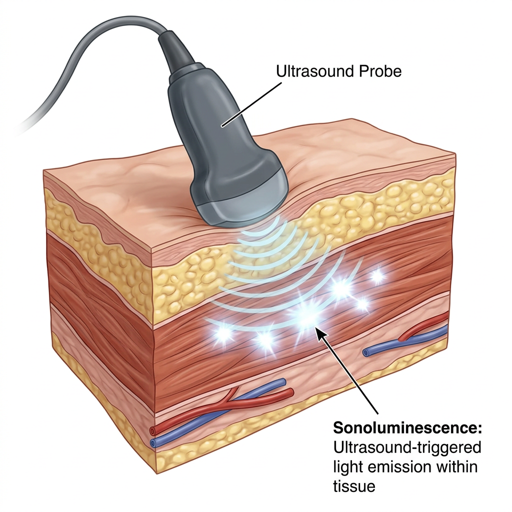 Researchers use ultrasound to create light inside the body