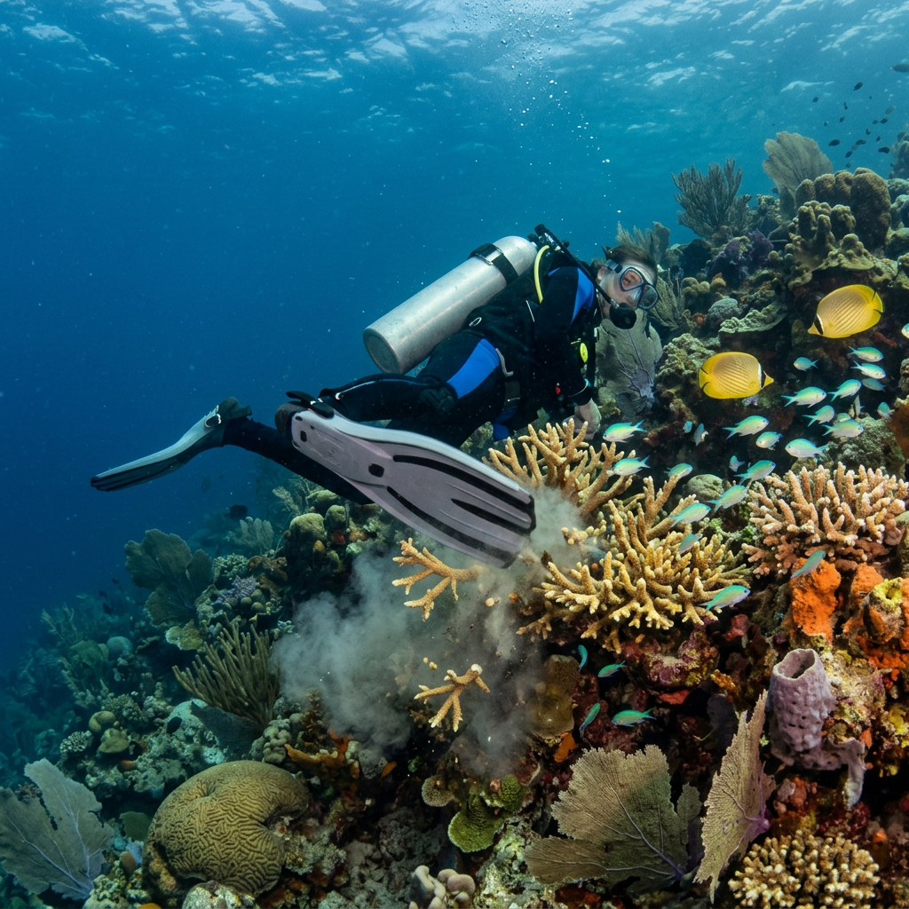 The hidden impacts of scuba-diving tourism on coral reefs