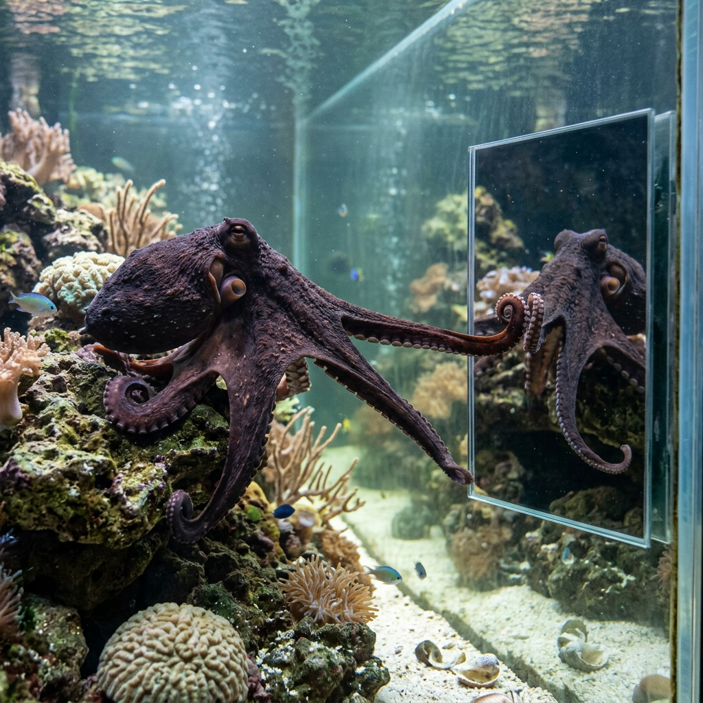 Octopuses Can Use Mirrors to Hunt Prey They Can’t See, Study Finds
