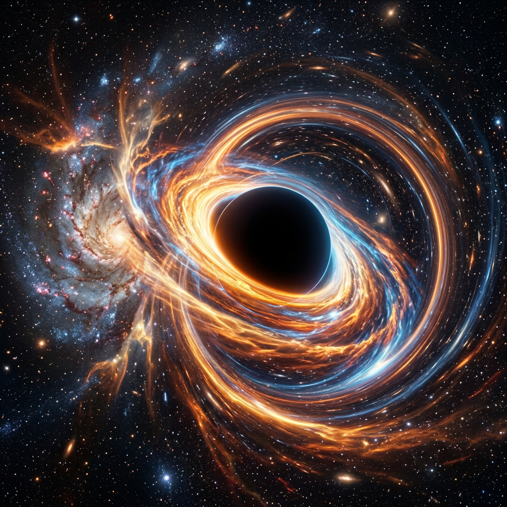 Black hole feeding frenzy ends in cosmic indigestion